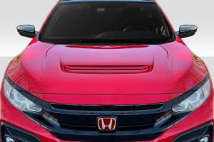 2016-2021 Honda Civic Duraflex V2 Type R Look Hood - 1 Piece