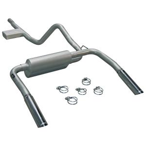 98-02 Chevy Camaro V6; 3.8L , 98-02 Pontiac Firebird V6; 3.8L Flowmaster American Thunder Cat-Back Exhaust System - Dual Rear Exit with 80 Series Crossflow Muffler 