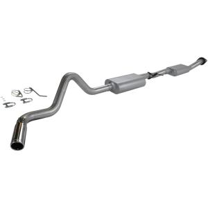 99-07 Chevrolet Silverado 1500 Extended Cab/Short Bed V8, 4.8L/5.3L , 99-07 GMC Sierra 1500 Extended Cab/Short Bed V8, 4.8L/5.3L Flowmaster Force II Cat-Back Exhaust System - Single Side Exit with Super 50 Series Muffler