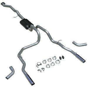 99-06 Chevrolet Silverado 1500 Extended Cab/Short Bed 4.8L/5.3L , 99-06 GMC Sierra 1500 Extended Cab/Short Bed 4.8L/5.3L Flowmaster American Thunder Cat-Back Exhaust System - Dual Rear/Side Exit with Super 40 Series Muffler