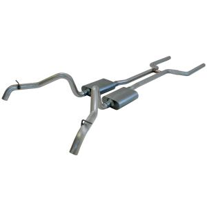 67-68 Camaro V8/L6 (Non Convertible) , 67-68 Firebird V8/L6 (Non Convertible) Flowmaster American Thunder Header-Back Exhaust System - Dual Rear Exit with Super 44 Series Mufflers - Stainless Steel