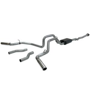 99-06 Chevrolet Silverado 1500 Extended Cab/Short Bed 4.8L/5.3L , 99-06 GMC Sierra 1500 Extended Cab/Short Bed 4.8L/5.3L Flowmaster American Thunder Cat-Back Exhaust System - Dual Rear/Side Exit with Super 40 Series Muffler