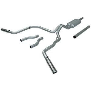  87-96 Ford F150 V6, 87-96 Ford F150 V8 Flowmaster Cat-back System 409S - Dual Rear/Side Exit - American Thunder - Moderate Sound