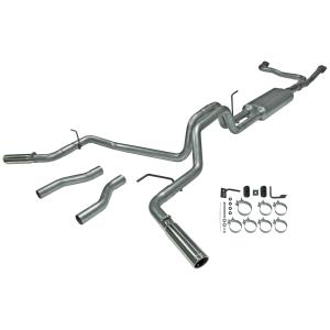 04-10 Nissan Titan Flowmaster American Thunder Cat-Back Exhaust System - Dual Rear/Side Exit with 70 Series Muffler, Scavenger 