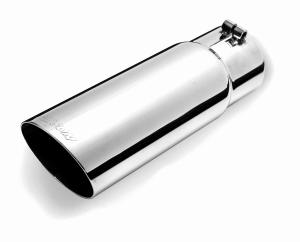 All Vehicles (Universal) Gibson® Stainless Steel Exhaust Tip - T304 Stainless Steel - Round Angle Cut Tip (Inlet 2.75 in, Outlet O.D. 3.50 in, L- 10 in.)