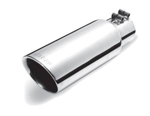 All Vehicles (Universal) Gibson® Stainless Steel Exhaust Tip - T304 Stainless Steel - Round Angle Cut Double Wall (Inlet 2.25 in, Outlet O.D. 4.00 in, L- 6.50 in.)