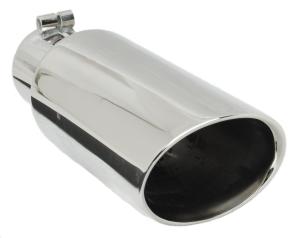 All Vehicles (Universal) Gibson® Stainless Steel Exhaust Tip - T304 Stainless Steel - Oval Angle Cut Double Wall (Inlet 2.38 in, Outlet O.D. 3.5 in, L- 11 in.)