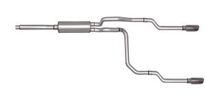 87-96 Ford F-150 4.9L / 5.0L / 5.8L Standard Cab Long Bed / Extended Cab Short Bed Gibson Exhaust Systems - Split Rear Style (Stainless Steel)