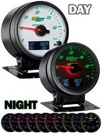 All Cars (Universal), All Jeeps (Universal), All Muscle Cars (Universal), All SUVs (Universal), All Trucks (Universal), All Vans (Universal) Glowshift 3-In-1 White Face Combination Gauge with Pressure