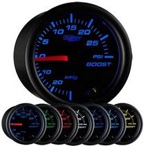 All Cars (Universal), All Jeeps (Universal), All Muscle Cars (Universal), All SUVs (Universal), All Trucks (Universal), All Vans (Universal) Glowshift Black 7 Color Boost/Vacuum Gauge