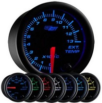 All Cars (Universal), All Jeeps (Universal), All Muscle Cars (Universal), All SUVs (Universal), All Trucks (Universal), All Vans (Universal) Glowshift Black 7 Color Exhaust Temperature Gauge - Celsius