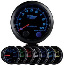 All Cars (Universal), All Jeeps (Universal), All Muscle Cars (Universal), All SUVs (Universal), All Trucks (Universal), All Vans (Universal) Glowshift Black 7 Color Tachometer with Shift Light (3 3/4 Inch)