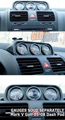 06-07 Volkswagen Golf, 2005 Volkswagen Golf Glowshift Triple Dash Pod