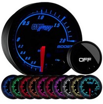 All Cars (Universal), All Jeeps (Universal), All Muscle Cars (Universal), All SUVs (Universal), All Trucks (Universal), All Vans (Universal) Glowshift Elite Ten Color Electronic Bar Boost Gauge and Sensor