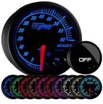 All Cars (Universal), All Jeeps (Universal), All Muscle Cars (Universal), All SUVs (Universal), All Trucks (Universal), All Vans (Universal) Glowshift Elite Ten Color Boost Gauge (60 PSI)