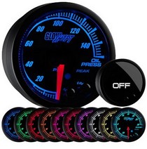 All Cars (Universal), All Jeeps (Universal), All Muscle Cars (Universal), All SUVs (Universal), All Trucks (Universal), All Vans (Universal) Glowshift Elite Ten Color Oil Pressure Gauge - High and Low Warning