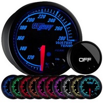 All Cars (Universal), All Jeeps (Universal), All Muscle Cars (Universal), All SUVs (Universal), All Trucks (Universal), All Vans (Universal) Glowshift Elite Ten Color Water Temperature Gauge - High and Low Warning