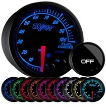 All Cars (Universal), All Jeeps (Universal), All Muscle Cars (Universal), All SUVs (Universal), All Trucks (Universal), All Vans (Universal) Glowshift Elite Ten Color Fuel Pressure Gauge - High and Low Warning