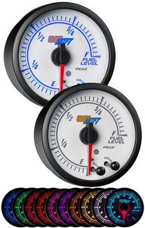 All Cars (Universal), All Jeeps (Universal), All Muscle Cars (Universal), All SUVs (Universal), All Trucks (Universal), All Vans (Universal) Glowshift White Elite Ten Series Fuel Level Gauge