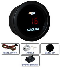 All Cars (Universal), All Jeeps (Universal), All Muscle Cars (Universal), All SUVs (Universal), All Trucks (Universal), All Vans (Universal) Glowshift Red Digital Electronic Vacuum Gauge