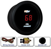 All Cars (Universal), All Jeeps (Universal), All Muscle Cars (Universal), All SUVs (Universal), All Trucks (Universal), All Vans (Universal) Glowshift Red Digital Oil Pressure Gauge