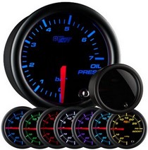 All Cars (Universal), All Jeeps (Universal), All Muscle Cars (Universal), All SUVs (Universal), All Trucks (Universal), All Vans (Universal) Glowshift Tinted 7 Color Bar Oil Pressure Gauge