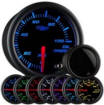 All Cars (Universal), All Jeeps (Universal), All Muscle Cars (Universal), All SUVs (Universal), All Trucks (Universal), All Vans (Universal) Glowshift Tinted 7 Color Oil Pressure Gauge