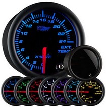 All Cars (Universal), All Jeeps (Universal), All Muscle Cars (Universal), All SUVs (Universal), All Trucks (Universal), All Vans (Universal) Glowshift Tinted 7 Color Exhaust Temp Gauge and Probe (2400F)