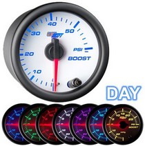 All Cars (Universal), All Jeeps (Universal), All Muscle Cars (Universal), All SUVs (Universal), All Trucks (Universal), All Vans (Universal) Glowshift White 7 Color Boost Gauge (60 PSI)