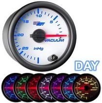 All Cars (Universal), All Jeeps (Universal), All Muscle Cars (Universal), All SUVs (Universal), All Trucks (Universal), All Vans (Universal) Glowshift White 7 Color Vacuum Gauge
