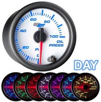 All Cars (Universal), All Jeeps (Universal), All Muscle Cars (Universal), All SUVs (Universal), All Trucks (Universal), All Vans (Universal) Glowshift White 7 Color Oil Pressure Gauge