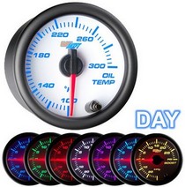 All Cars (Universal), All Jeeps (Universal), All Muscle Cars (Universal), All SUVs (Universal), All Trucks (Universal), All Vans (Universal) Glowshift White 7 Color Oil Temperature Gauge