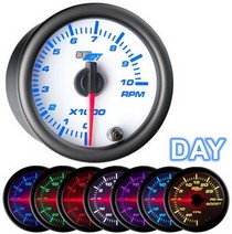 All Cars (Universal), All Jeeps (Universal), All Muscle Cars (Universal), All SUVs (Universal), All Trucks (Universal), All Vans (Universal) Glowshift White 7 Color Tachometer (2 Inch)