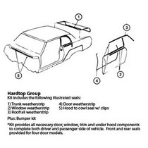 70-81 Camaro Coupe w/o T-Tops w/ Wide Belt Moldings Goodmark Weatherstrip Kit