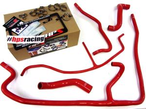 2008-2013 Chevy Corvette 6.2L LS3 V8 (Base. Non-Z06, Non ZR1) HPS Red Silicone Radiator + Heater Hose Kit Coolant - Red