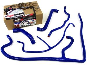 2005-2007 Chevy Corvette 6.0L LS2 V8 (Base. Non-Z06, Non ZR1) HPS Blue Silicone Radiator + Heater Hose Kit Coolant - Blue