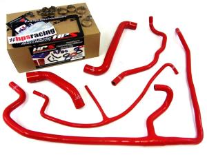 2005-2007 Chevy Corvette 6.0L LS2 V8 (Base. Non-Z06, Non ZR1) HPS Red Silicone Radiator + Heater Hose Kit Coolant - Red