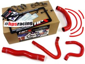 2013-2014 Hyundai Genesis Coupe 2.0T Turbo 4Cyl Left Hand Drive HPS Red Silicone Radiator + Heater Hose Kit Coolant - Red
