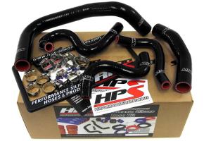 1985-1987 Toyota Corolla AE86 4A-GEU Left Hand Drive HPS Black AE86 Silicone Radiator + Heater Hose Kit Coolant - Black