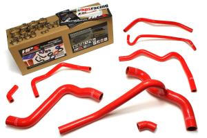 2005-2010 Ford Mustang 4.0L V6 HPS Red Silicone Radiator + Heater Hose Kit Coolant - Red