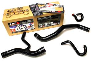 1996-2001 Ford Mustang GT 4.6L V8 HPS Black Silicone Radiator + Heater Hose Kit Coolant - Black