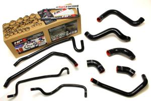 2011-2014 Ford Mustang GT 5.0L V8 (includes Boss 302) HPS Black Silicone Radiator + Heater Hose Kit Coolant - Black