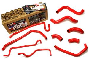 2011-2014 Ford Mustang GT 5.0L V8 (includes Boss 302) HPS Red Silicone Radiator + Heater Hose Kit Coolant - Red