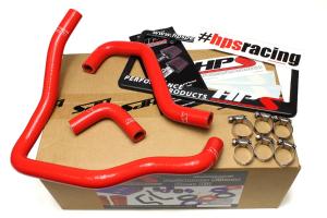 1985-1995 Toyota 4Runner 22RE Non Turbo EFI Left Hand Drive HPS Red Silicone Heater Coolant Hose Kit - Red