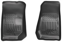 07 GMC Sierra 3500 HD WT Standard 6.5 Husky Floor Liners - Front, Black