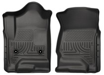 14-15 GMC Sierra 1500 Standard Cab Pickup, 14-15 Chevrolet Silverado 1500 Standard Cab Pickup Husky Floor Liners - Front, Black