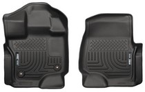 15-16 Ford F-150 SuperCrew Cab Pickup Husky Floor Liners - Front, Black