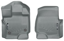 15-16 Ford F-150 SuperCrew Cab Pickup Husky Floor Liners - Front, Grey