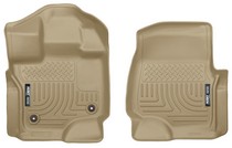 15-16 Ford F-150 SuperCrew Cab Pickup Husky Floor Liners - Front, Tan