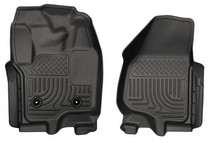 12-16 Ford F-350 Super Duty Crew Cab Pickup, 12-16 Ford F-450 Super Duty Crew Cab Pickup, 12-16 Ford F-250 Super Duty Crew Cab Pickup Husky Floor Liners - Front, Black